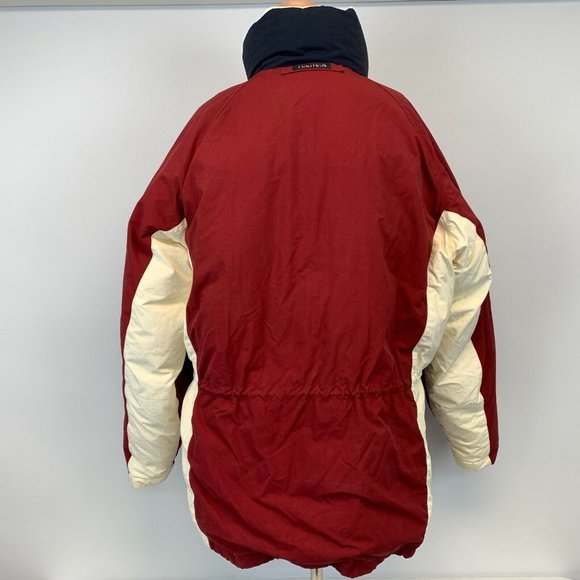Nautica Duck Down Embroidered Puffy Jacket Vtg 90s Red Size L - Picture 5 of 6